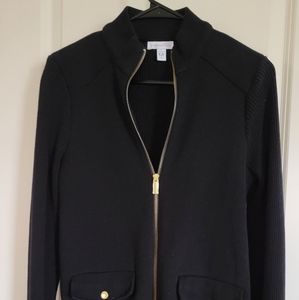 Charter Club black Strejacket, size S, gold-tone hardware and zip Closure